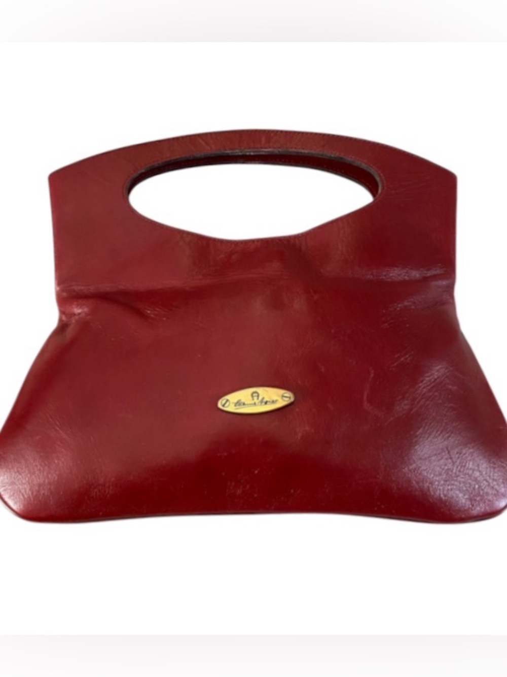 Vintage Etienne Aigner burgundy leather satchel